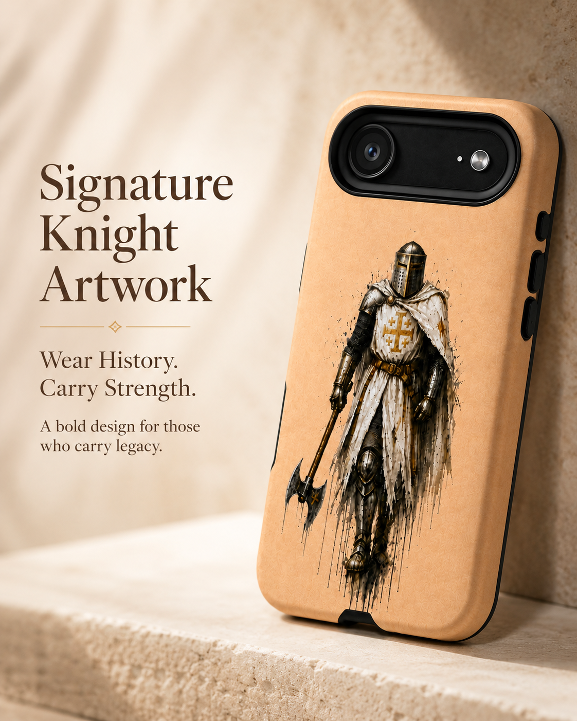 Knight of Jerusalem Phone Case – Crusader Warrior Art Silicone Case