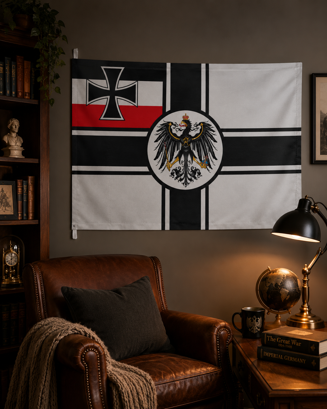 Imperial German Naval War Ensign (WWI, pre-1918) – Double-Sided Historical Reproduction Flag