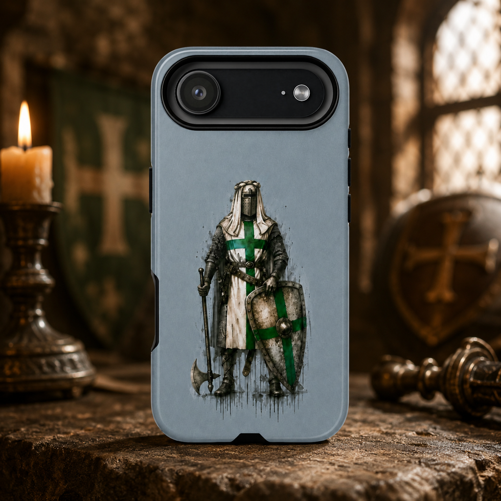 Knight of Saint Lazarus Phone Case – Medieval Crusader Art Silicone Case