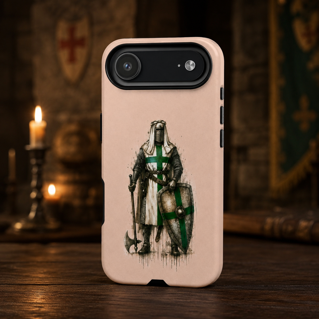 Knight of Saint Lazarus Phone Case – Medieval Crusader Art Silicone Case