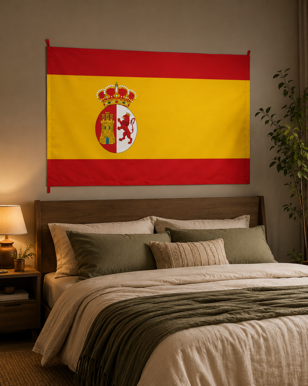 Kingdom of Spain Flag – Double-Sided Spanish Red-and-Gold Royal Crest Flag