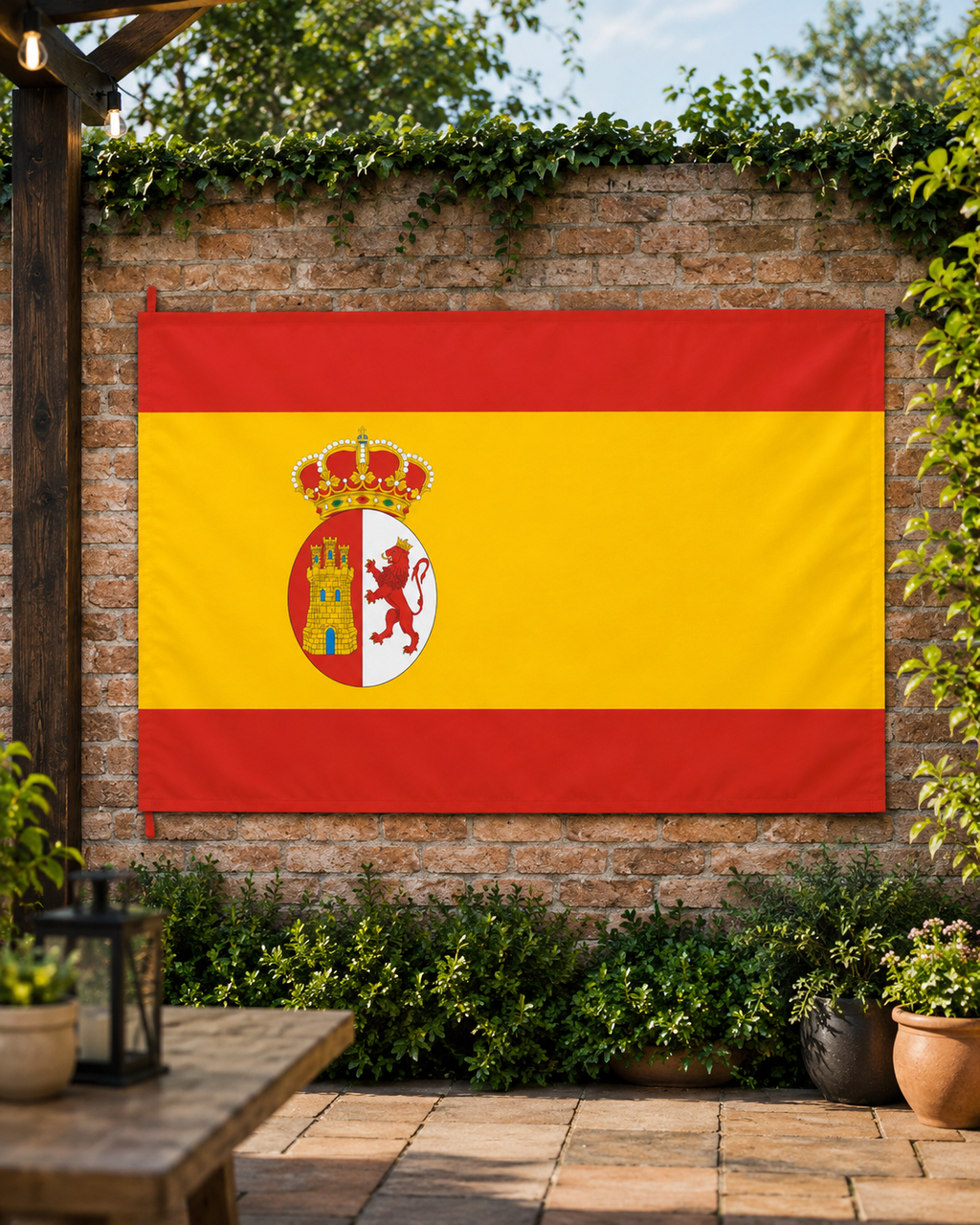 Kingdom of Spain Flag – Double-Sided Spanish Red-and-Gold Royal Crest Flag