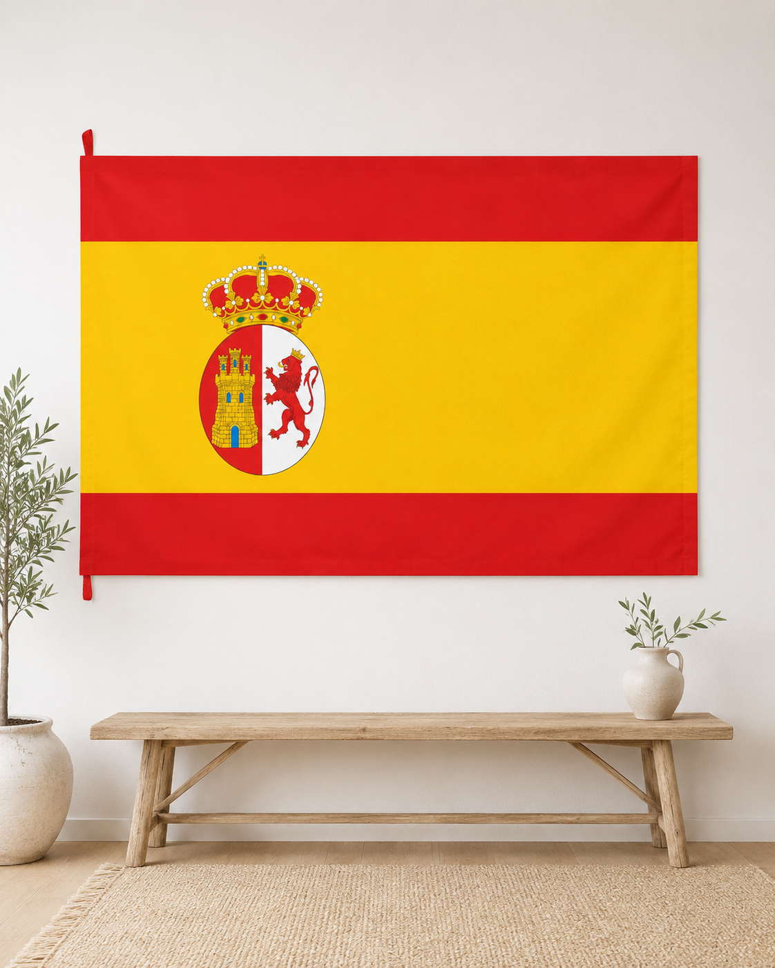 Kingdom of Spain Flag – Double-Sided Spanish Red-and-Gold Royal Crest Flag