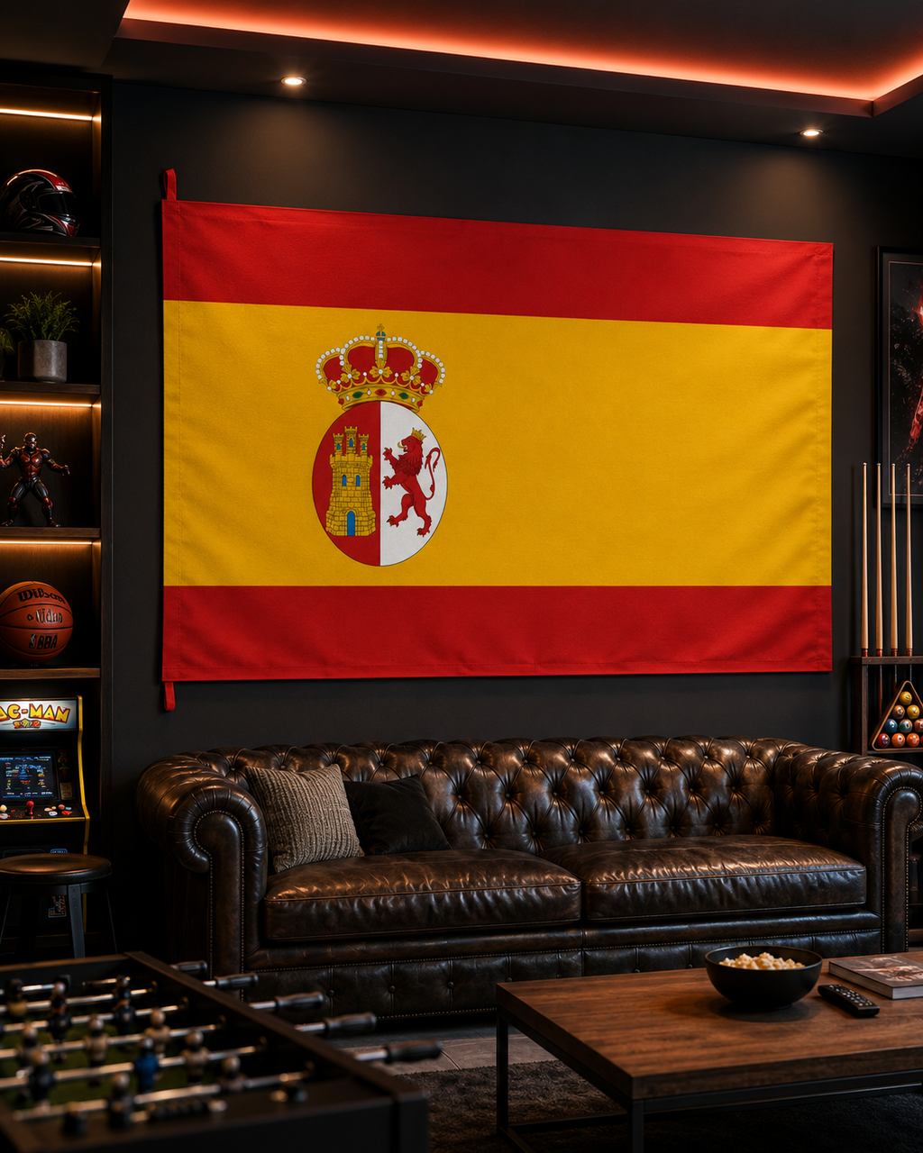 Kingdom of Spain Flag – Double-Sided Spanish Red-and-Gold Royal Crest Flag