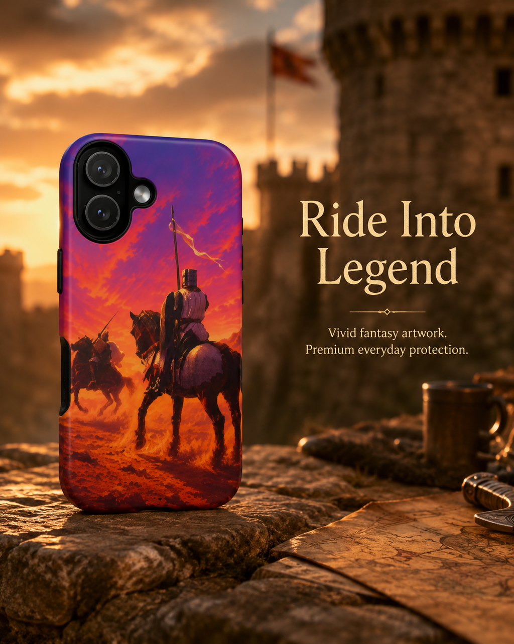A Saracen Approaches A Crusader Knight | GTA VI Art Style | Phone Case