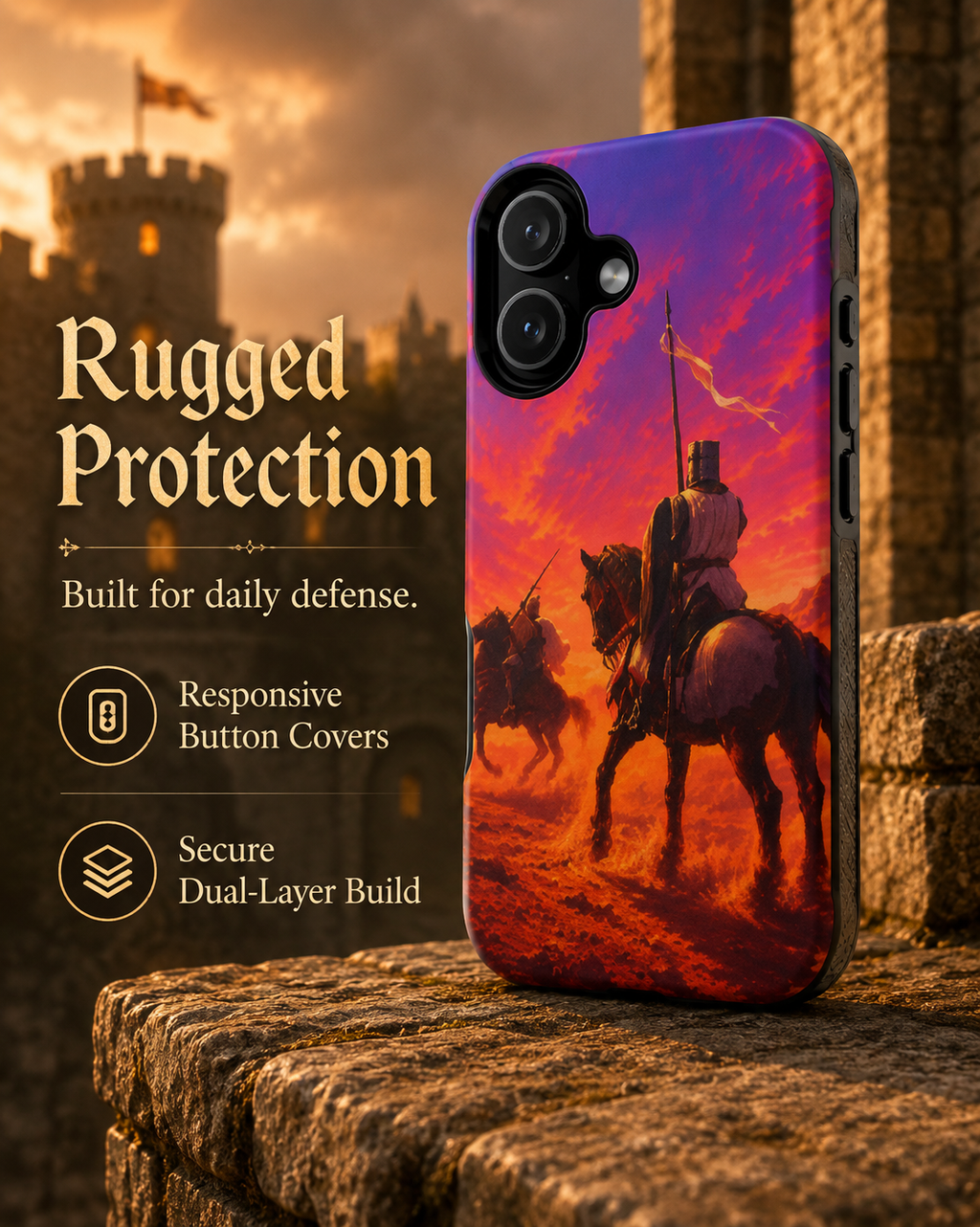A Saracen Approaches A Crusader Knight | GTA VI Art Style | Phone Case