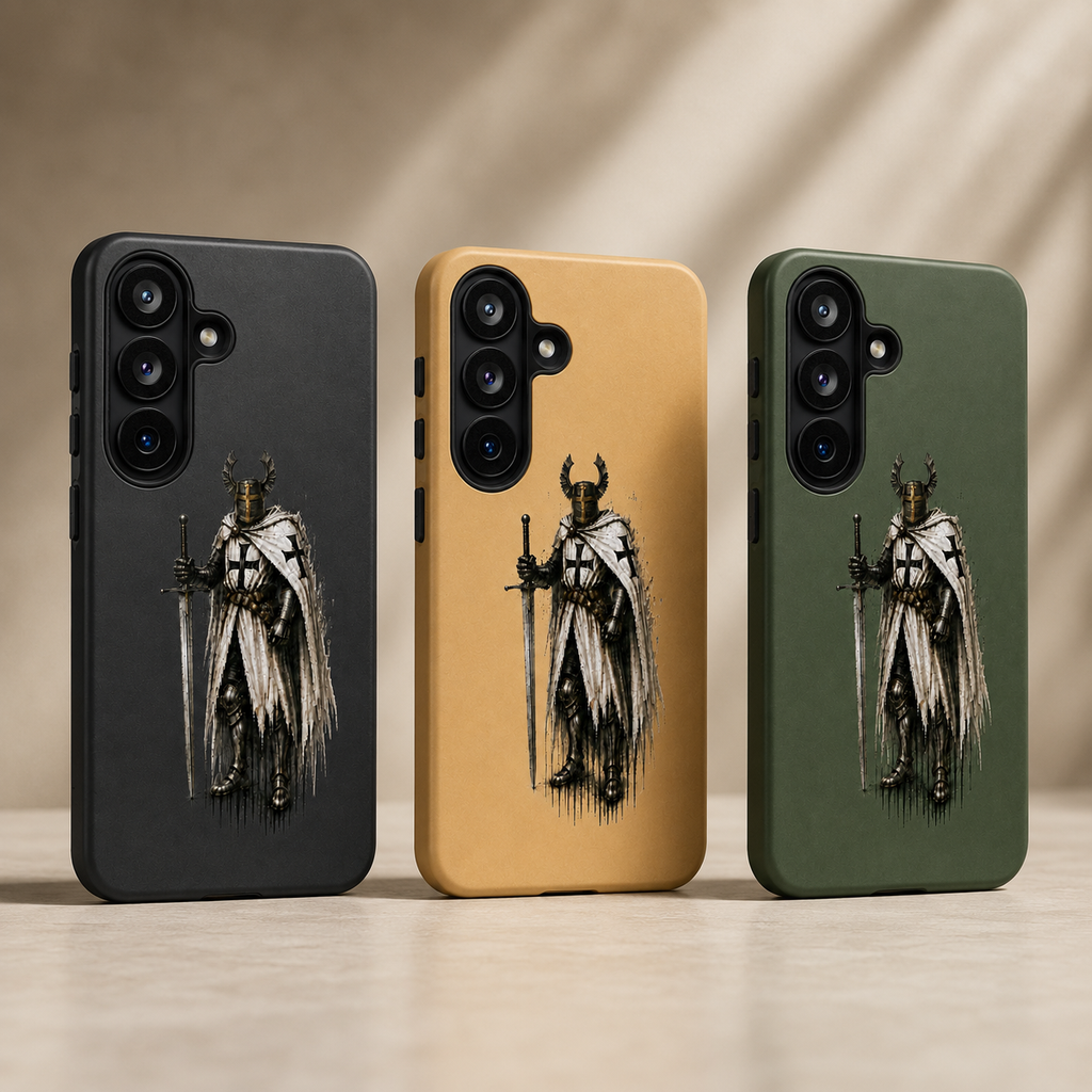 Teutonic Knight Phone Case – Medieval Warrior Art Silicone Case