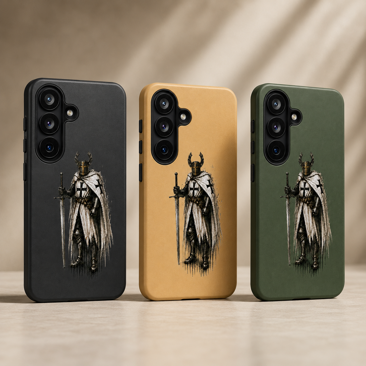 Teutonic Knight Phone Case – Medieval Warrior Art Silicone Case