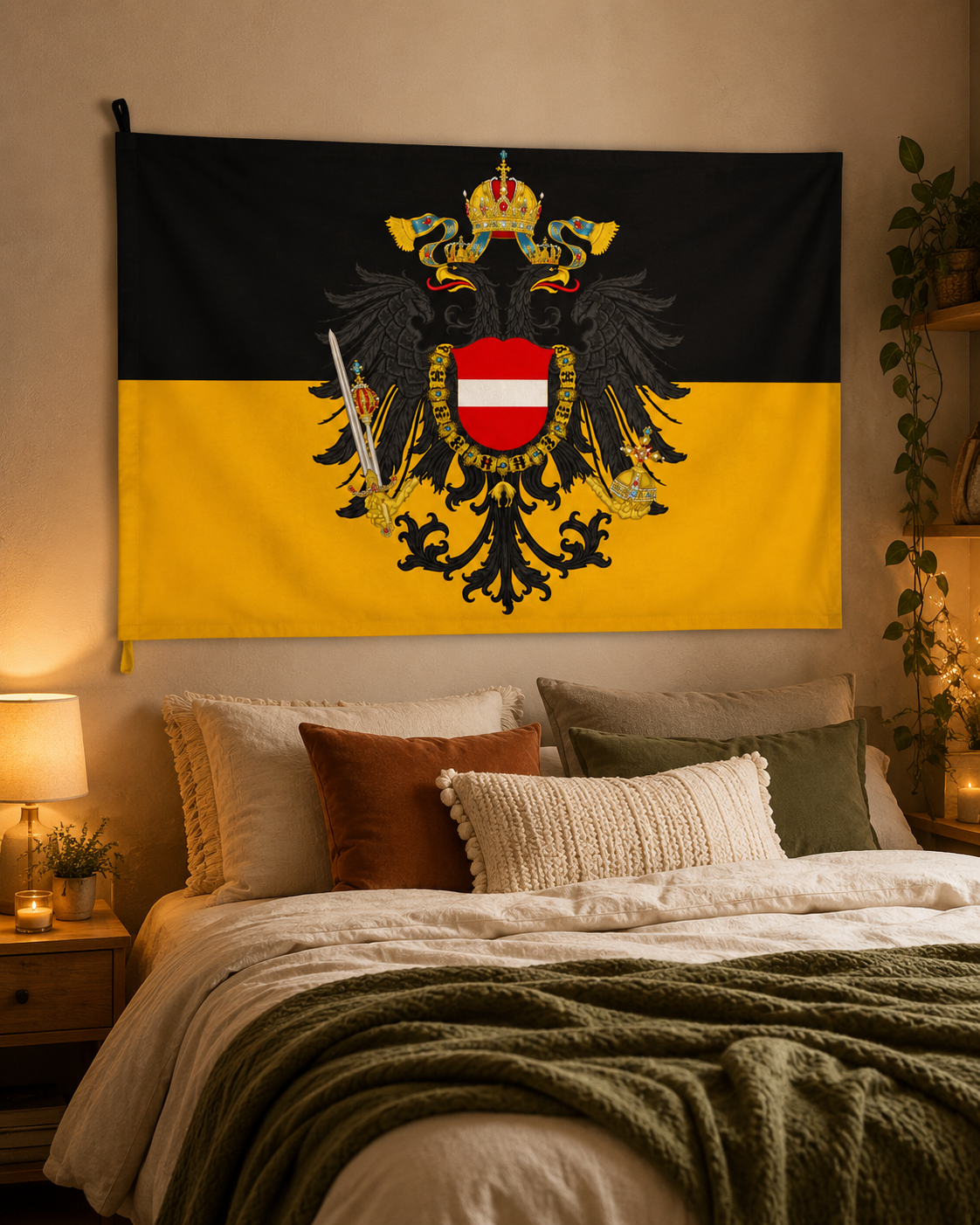 Austrian Imperial Flag – Double-Sided Habsburg Black-and-Gold Historical Flag