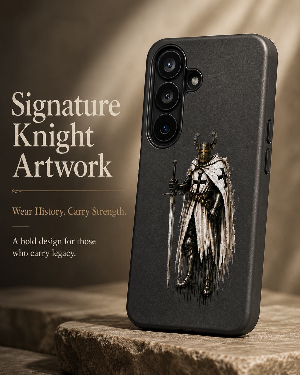 Teutonic Knight Phone Case – Medieval Warrior Art Silicone Case