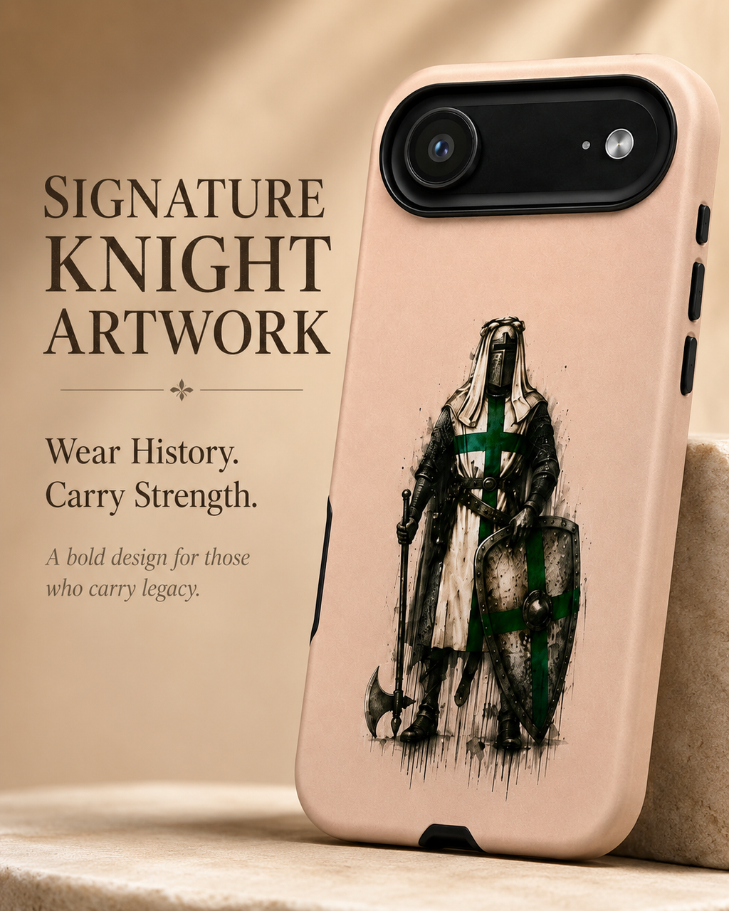 Knight of Saint Lazarus Phone Case – Medieval Crusader Art Silicone Case