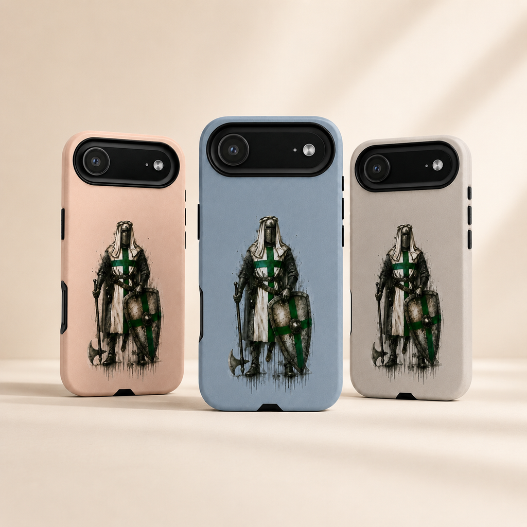 Knight of Saint Lazarus Phone Case – Medieval Crusader Art Silicone Case